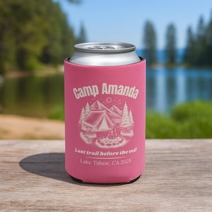 Glacière de camping personnalisée pour EVJF, Last Girls Trail, Koozie personnalisé, Cadeaux EVJF, Voyage Bach, Soirée Bach de camping