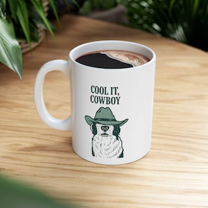 Cowboy Ceramic Mug, Western Theme Coffee Cup, Rancher Gift, Rodeo Lover Tea Mug, Wild West Design, Country Music Fan Drinkware, Cowgirl