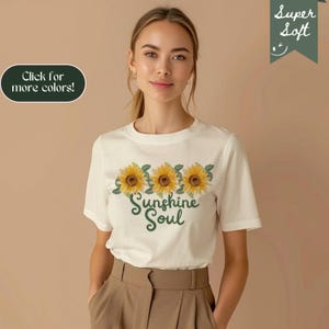 Boho Sunflower Graphic T-Shirt: Sunshine Soul Women&#39;s Tee