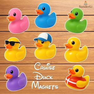 Cruise Duck Magnet Set | Rubber Duck Magnets for Hiding or Cabin Door Decor | Cruise Ship Game Accessory | Fun Cruise Gift Idea