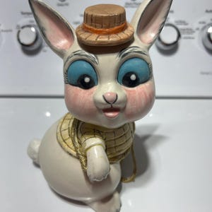 Vintage Rare Easter Bunny playing jump rope