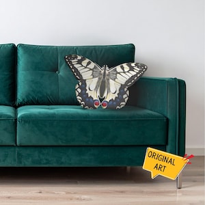 Butterfly Pillow, Original Art Print, Decorative Pillow, Butterfly Home Decor, Cottagecore Throw Pillow, Gifts For Gardeners, Fun Pillow