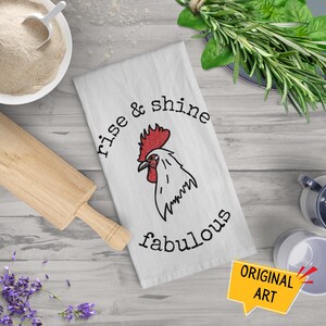 Rooster Kitchen Towel, Dish Towel, Chicken Decor, Farmhouse Decor, Country Decor, Birthday Gift, Gifts For Mom, Kitchen Gift, Hostess Gift
