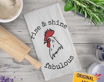 Rooster Kitchen Towel, Dish Towel, Chicken Decor, Farmhouse Decor, Country Decor, Birthday Gift, Gifts For Mom, Kitchen Gift, Hostess Gift