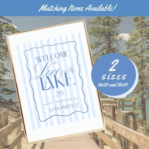 Love on the Lake Bachelorette Welcome Sign Template, Editable Sign, Digital Template, Girls Trip Sign, Canva, LOL01