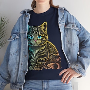 Cat Graphic Tee: Vintage Style Cotton Shirt, Gift for Cat Lovers