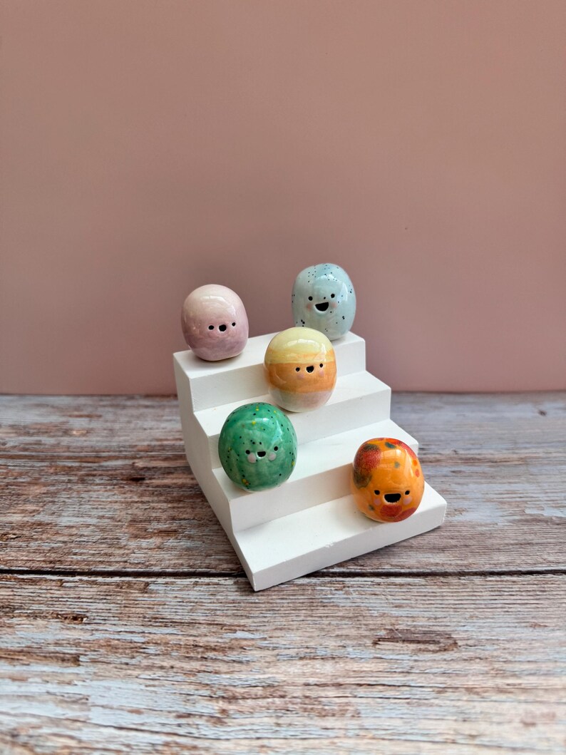 Mini Ceramic Bloomie: Handmade Desk Buddy, Collectible Pottery Gift image 2
