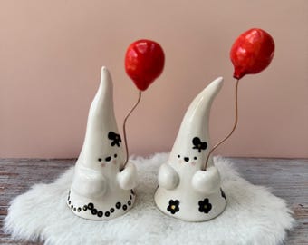 Handmade Bloomie Ghost Ceramic Figurine – Shelf Decor