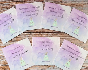 Motivational Quote Card Set (Pack of 12): Uplifting Affirmation Notes