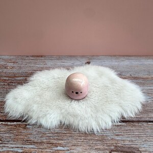 Mini Ceramic Bloomie: Handmade Desk Buddy, Collectible Pottery Gift Purple Ombré