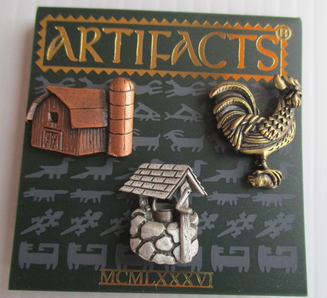 Vintage JJ -farm Tac Pins- Jonette Jewelry- Farm-unique Gift- Made in ...