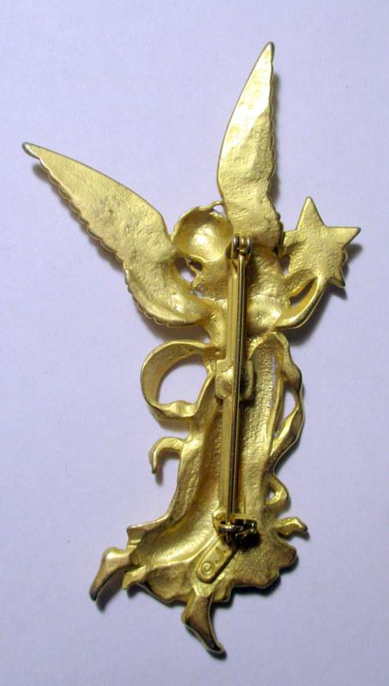 Vintage JJ Angel Pin – Celestial Star Brooch, USA Made - Etsy