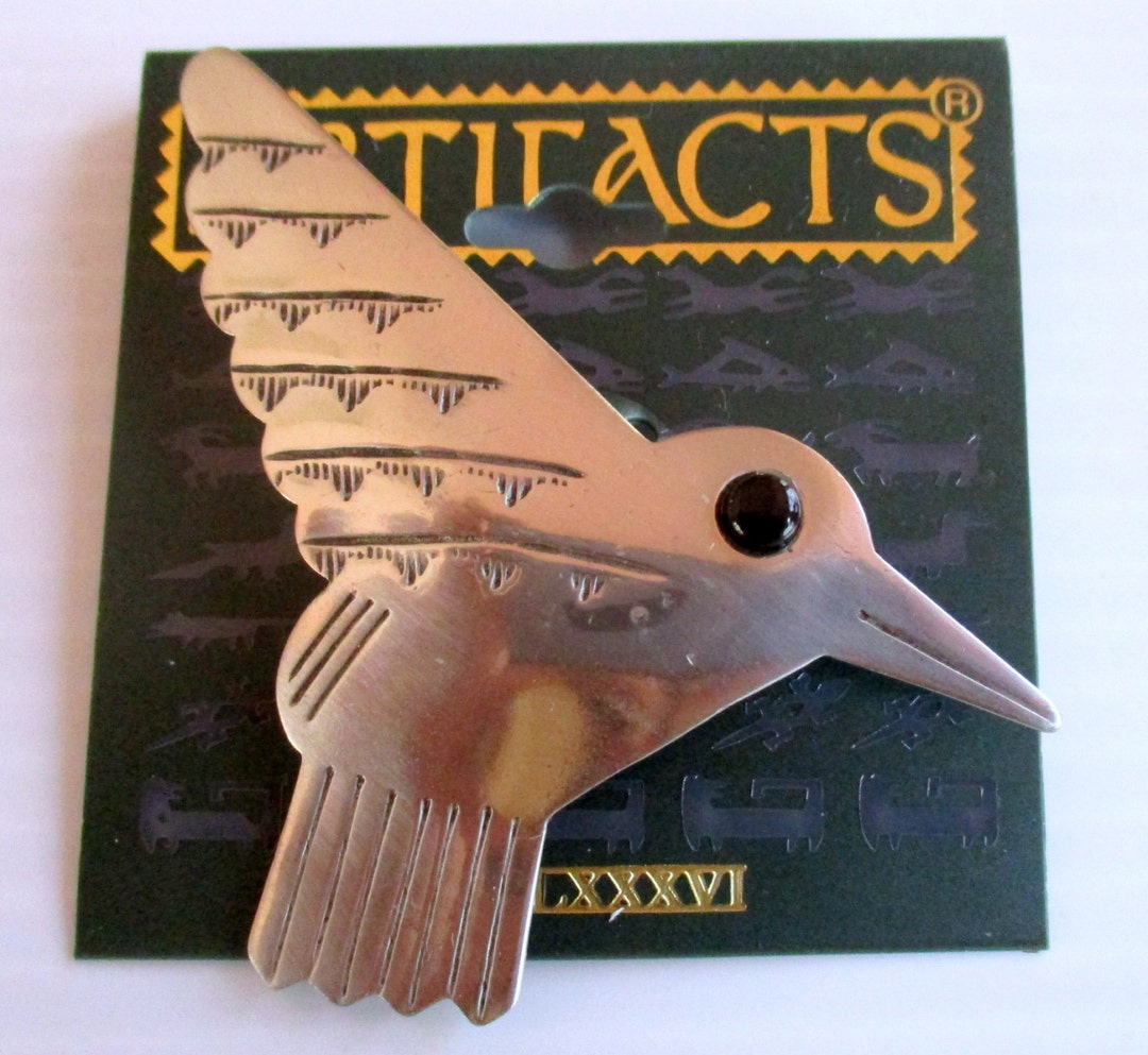 Vintage JJ Hummingbird Pin – Silver Tone Pewter, Artifacts Line - Etsy