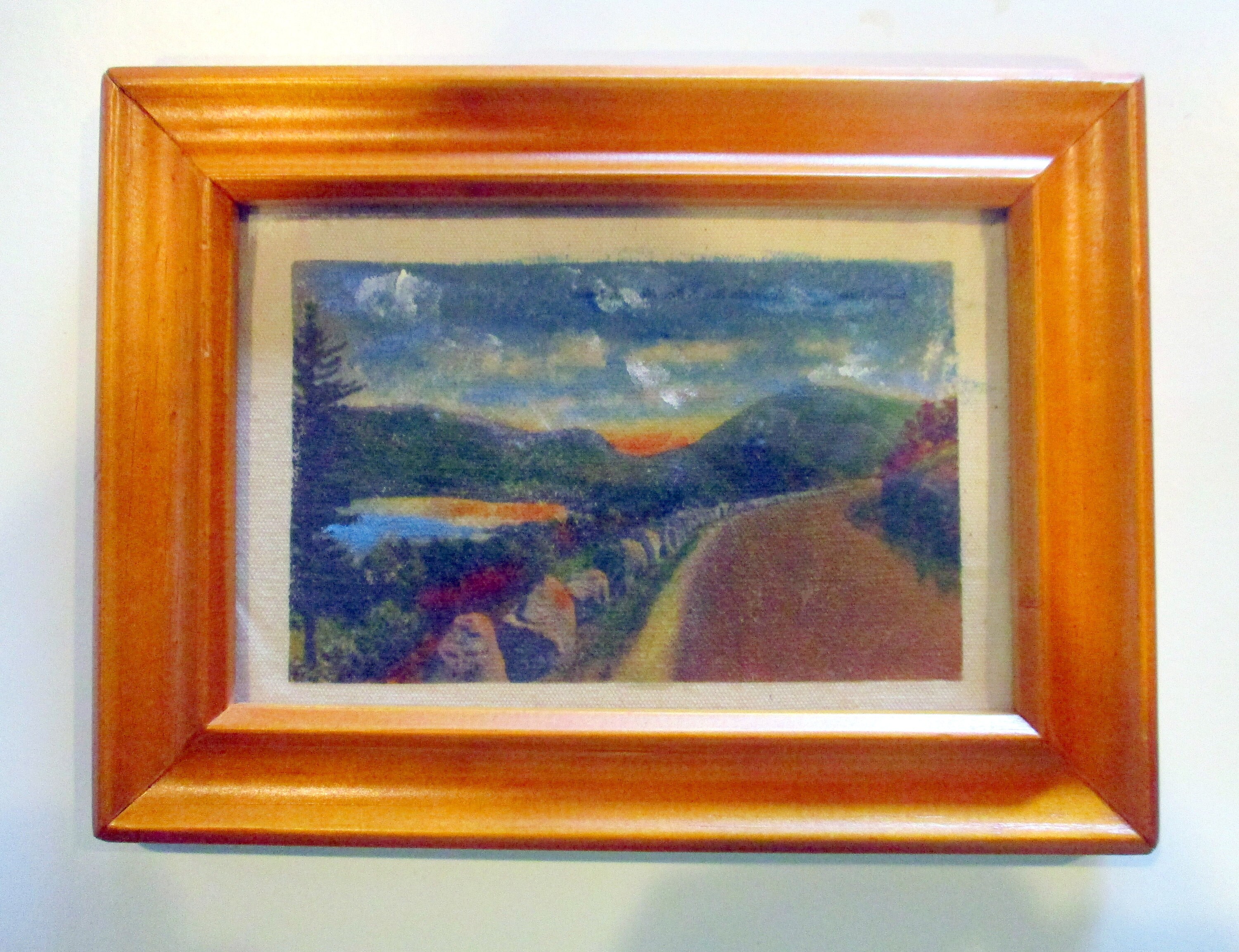 Small Painting- Wall Art- Landscape-vintage Postcard- New York Folk Art ...