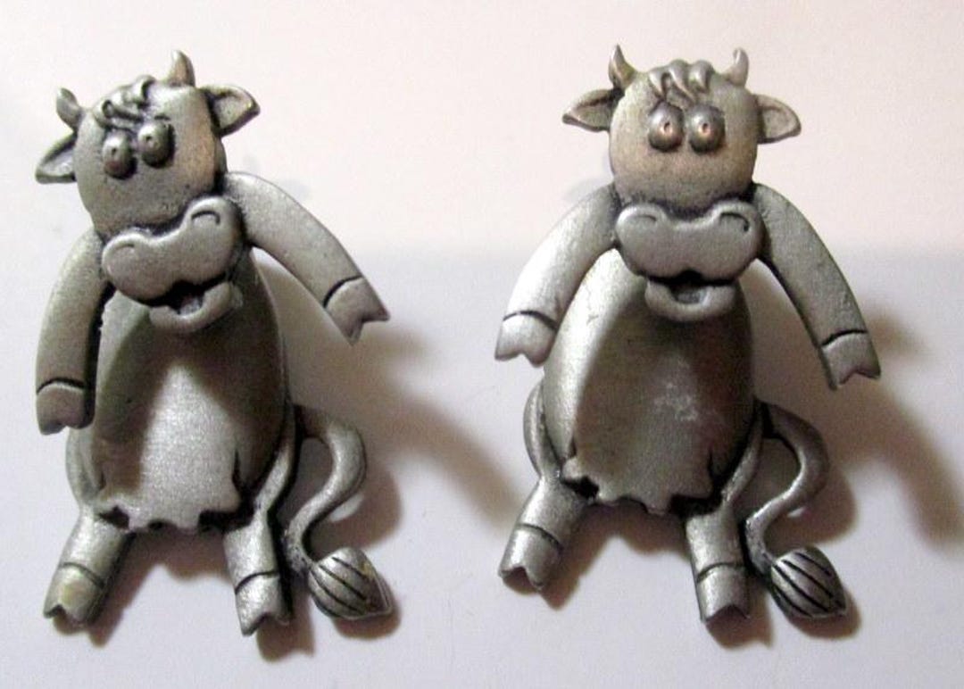 Vintage JJ Cow Earrings, Artifacts Collectible, USA Made - Etsy