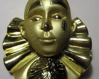 Vintage AJC Clown Pin Brooch, Unique Gift Collectible,  Made in USA