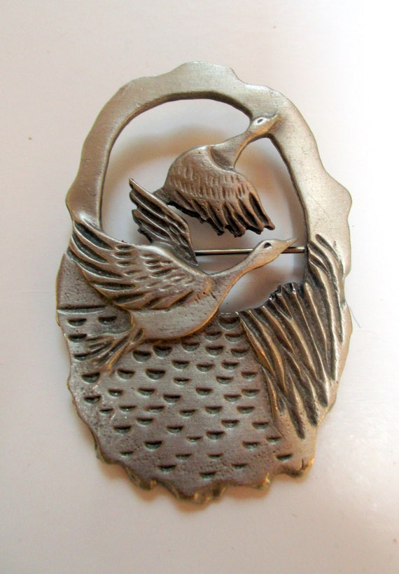 Vintage Pin AJC-Flying Geese- unique gift- made in