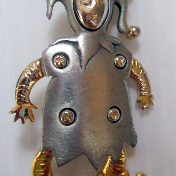 Vintage JJ Pin- Jester-Jonette Jewelry Brooch- RARE-Artifacts collectible 1986,-unique gift-made in USA