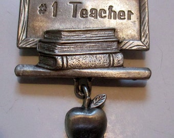 Vintage JJ pin- Teacher Gift- Spoontique brooch- made in USA- Artifacts