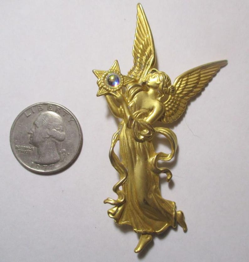 Vintage JJ Angel Pin – Celestial Star Brooch, USA Made - Etsy