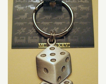 Vintage JJ Lucky Dice Keyring – Jonette Jewelry Artifacts 1986 Pewter Collectible
