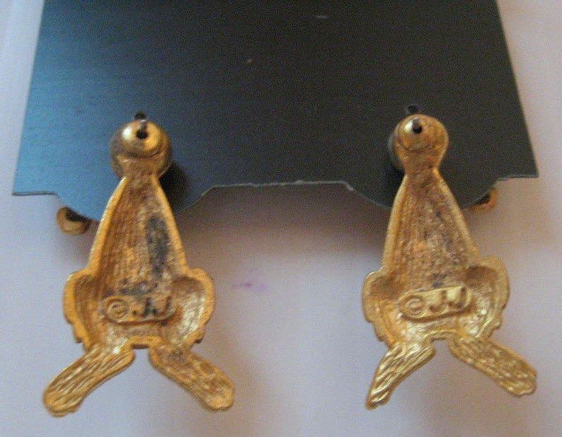 Jonette Jewelry Artifacts 1986 Vintage JJ Earrings Bunny rabbit New Old Stock unique gift