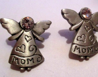 Small Earrings-Angel Mom- Vintage JJ  Jonette - unique gift collectible-made in USA