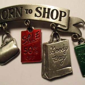 JJ Jonette Pin- Born to Shop-Unique Gift-Collectible- made in USA