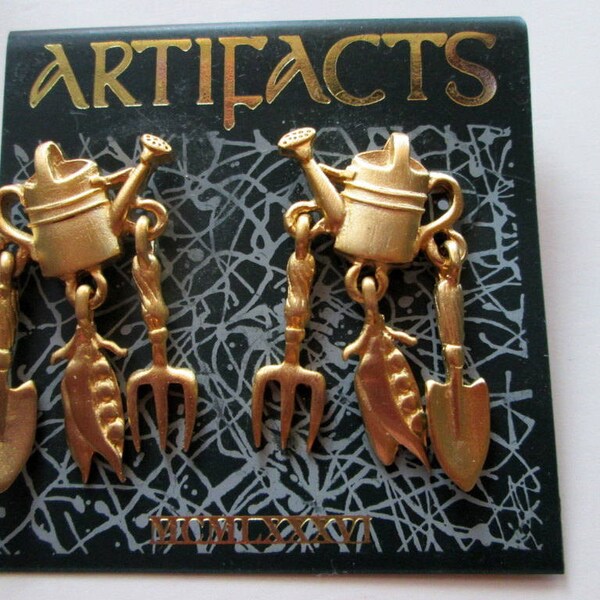 JJ Earrings- Gardening, Jonette Jewelry, Gift for Gardener, Artifacts collectible-made in  USA