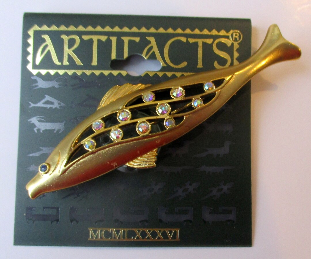 Vintage JJ Jonette Pin- Fish Pisces- Unique Gift Collectible- Artifacts ...