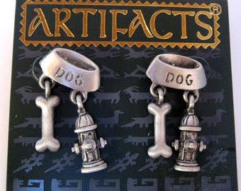 Vintage JJ Earrings-Dogs- Dog Lover Gift-Jonette Jewelry-Made in USA-New old stock-Artifacts