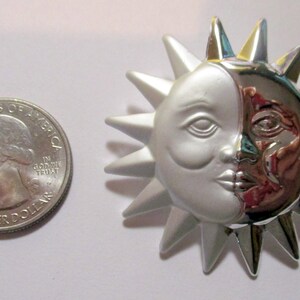 Vintage Danecraft pin-Sun Celestial brooch-weird jewelry- unique gift-made in USA