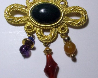 Vintage JJ Brooch: Art Nouveau Style Jonette Jewelry Pin