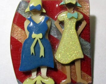 Vintage Lucinda WOMEN PIn Brooch,  Collectible,  Original Label, Made in USA