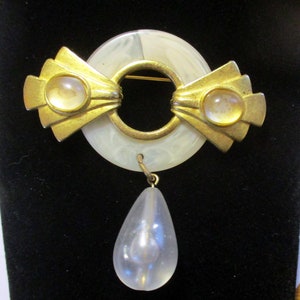 Vintage JJ pin-Art Deco- Jonette Jewelry Brooch- Unique gift collectible-Made in USA