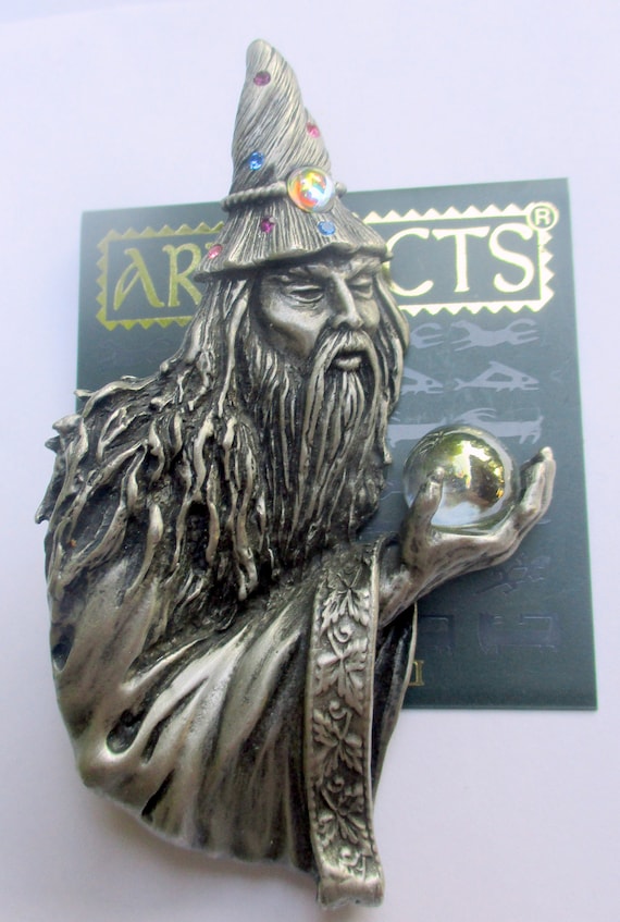 JJ Jonette Mystical Merlin The Wizard Brooch Pin