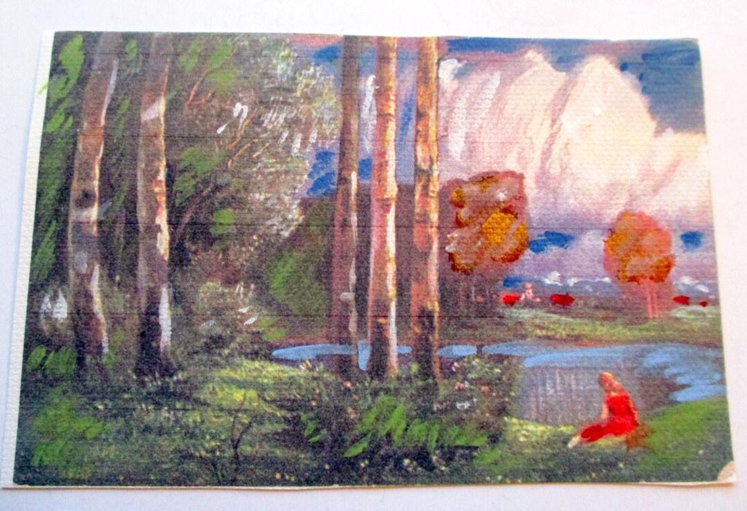 Hudson Valley Landscape Painting: Framed Vintage Art (7x5 Inches) - Etsy
