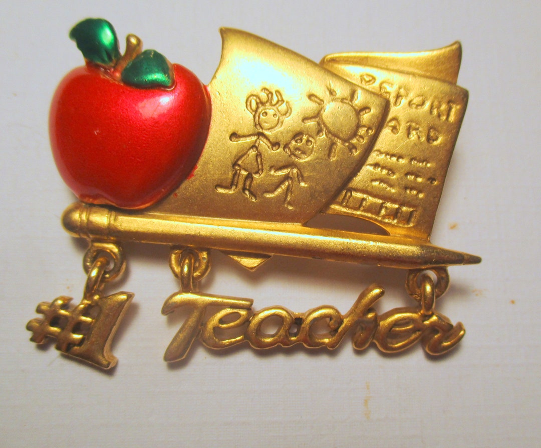 Vintage Pin AJC- #1 Teacher-unique Teacher Gift- Made in the USA - Etsy