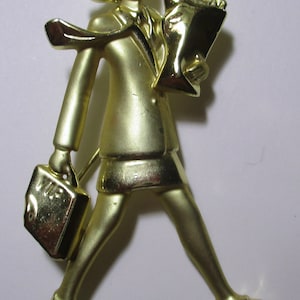 Vintage Pin AJC- Woman Lady Shopper- Unique Gift Collectible-made in USA