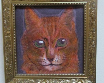 Orange Cat Painting, Framed Canvas Art, Hudson Valley Made