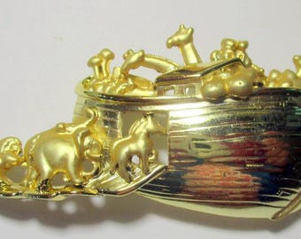 Vintage AJC pin-Noahs Ark- Unique Gift-Animal kingdom-Made in USA