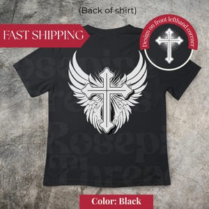Vintage Y2K 2000s Style Comfort Grunge Punk Men Gothic - Style Angel Wings And Cross Printed T-Shirt For Men Women, Top Menswear Streetwear