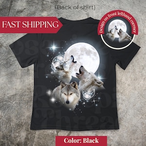Wolf 90s Vintage Style Tshirt, Retro Comfort Colors® Y2k Wolf Shirt, Nature Moon Alpha Shirt, 2000s Unisex Washed Adult Tee, Funny Humor