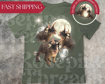 Vintage 90s Triceratops T-Shirt: Comfort Colors Dinosaur Graphic Tee