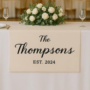 Personalized Wedding Banner: Custom Last Name Cotton Linen Sign