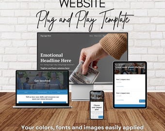 Nonprofit Website Template for Kajabi | Easy Givebutter Donation Integration | Customizable Fundraising Website