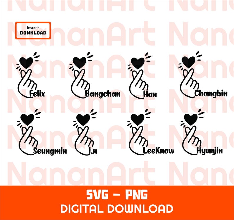 Stray Kids Finger Heart SVG PNG Bundle SKZ Member Digital Download stray-kids-finger-heart-svg-png-bundle-skz-member-digital-download