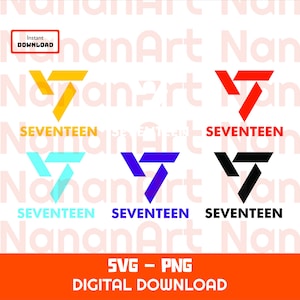 SEVENTEEN Logo SVG PNG Bundle | Kpop Group Symbol Cut File | Multi-Color Digital Download | Cricut  Fan Art Printable