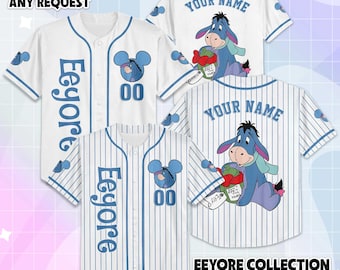 Camiseta de béisbol personalizada de Ígor, camiseta de Winnie the Pooh de Disney, camiseta personalizada de Ígor, atuendo familiar a juego, regalo para fans de Disney