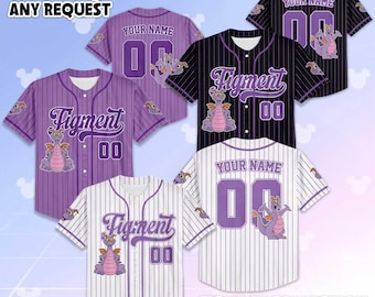 Personalized Figment Baseball Jersey, Custom Epcot Figment Collection Shirt, Disney Dragon Jersey, Gift for Disney Parks Fans